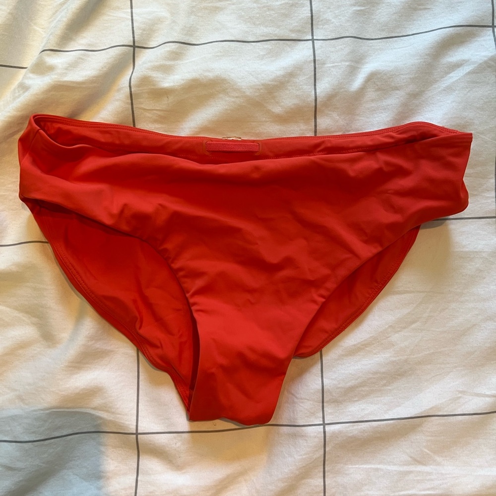 Lululemon mid rise red-orange bikini bottom